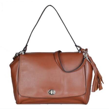 Coach Turnlock Medium Brown Shoulder Bags AYR | Women - Click Image to Close